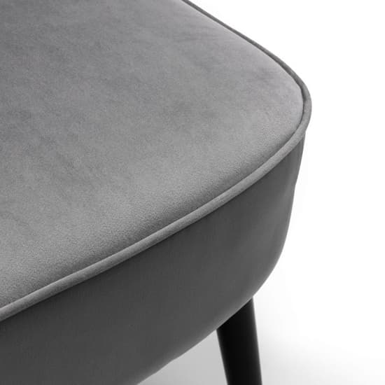 Caliste Velvet 2 Seater Sofa In Grey With Black Wooden Legs_5