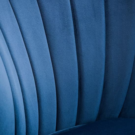 Caliste Velvet Bedroom Chair In Blue With Black Wooden Legs_4