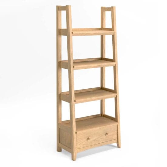 Carnial Wooden Ladder Display Unit In Blond Solid Oak_1