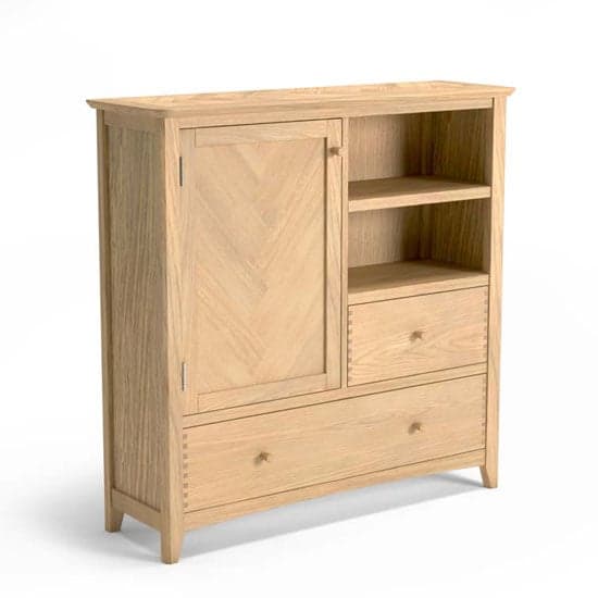 Carnial Wooden Large Drinks Store Cabinet In Blond Solid Oak_2