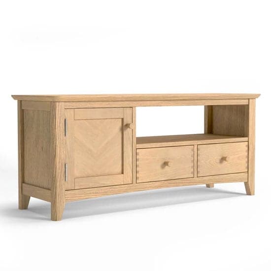 Carnial Wooden Large TV Unit In Blond Solid Oak_2