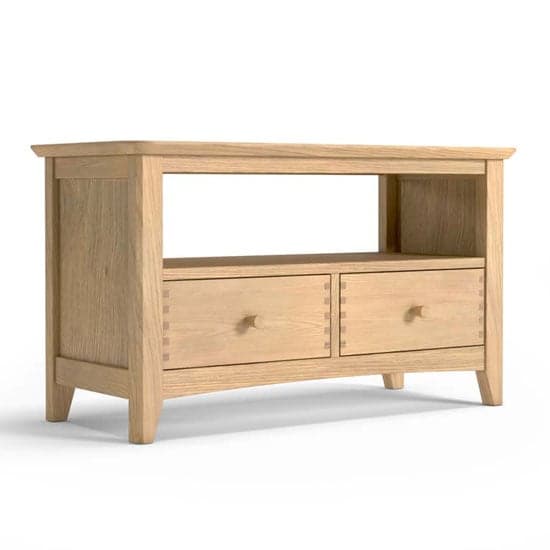Carnial Wooden Small TV Unit In Blond Solid Oak_2