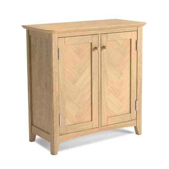 Carnial Wooden Storage Cabinet In Blond Solid Oak With 2 Doors_1