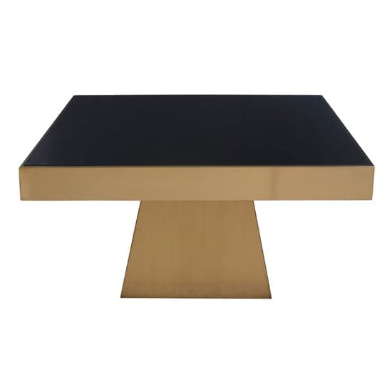 Carolex Square Black Glass Coffee Table With Gold Steel Base_1