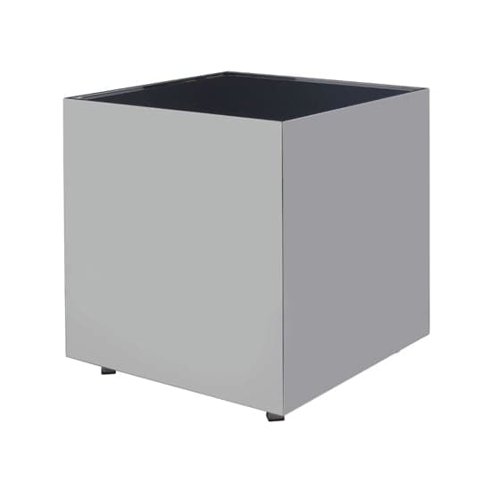Carolex Square Black Glass Side Table With Chrome Base_1