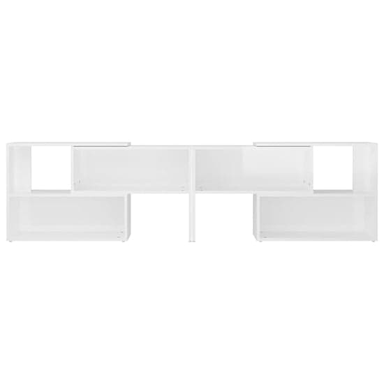 Carolus High Gloss TV Stand With Shelves In White_4