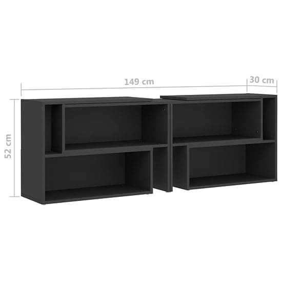 Carolus Wooden TV Stand With Shelves In Grey_6