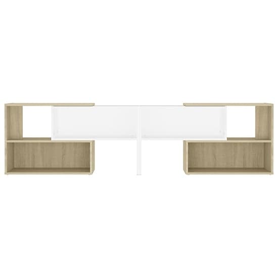 Carolus Wooden TV Stand With Shelves In White Sonoma Oak_4