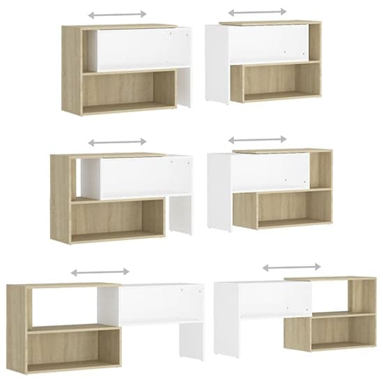Carolus Wooden TV Stand With Shelves In White Sonoma Oak_5