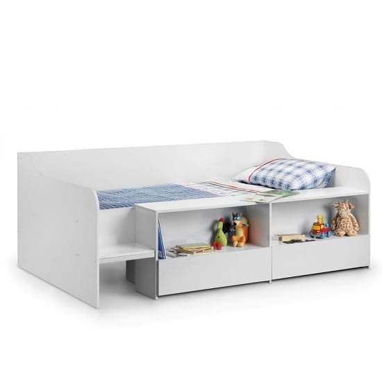 Sancha Low Sleeper Children Bed In White With 2 Drawers_2