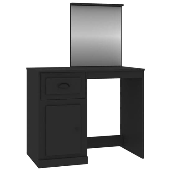 Carpi Wooden Dressing Table With Mirror In Black Furniture in Fashion
