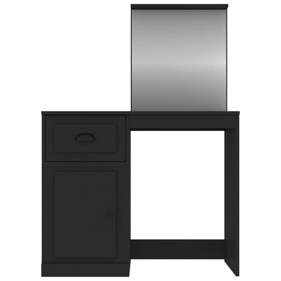 Carpi Wooden Dressing Table With Mirror In Black Furniture in Fashion