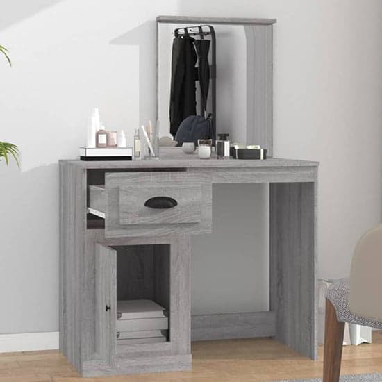 Carpi Wooden Dressing Table With Mirror In Grey Sonoma Oak_2