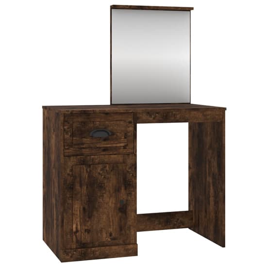 Carpi Wooden Dressing Table With Mirror In Smoked Oak_3