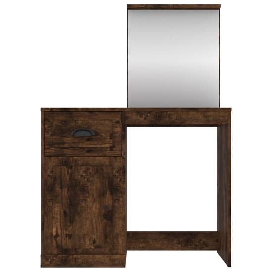 Carpi Wooden Dressing Table With Mirror In Smoked Oak_4