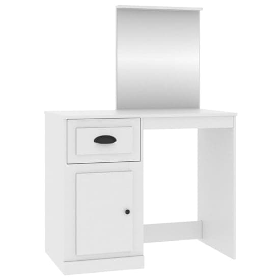Carpi Wooden Dressing Table With Mirror In White_3