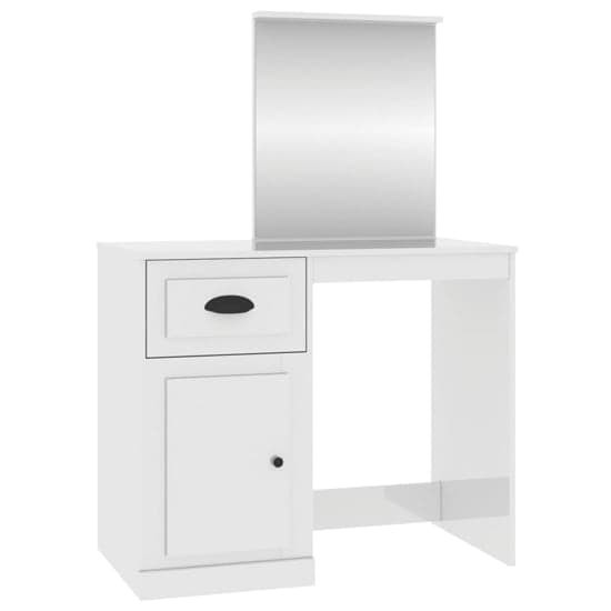 Carpi High Gloss Dressing Table With Mirror In White_3