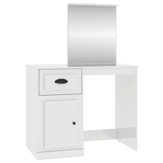 Carpi High Gloss Dressing Table With Mirror In White Furniture in Fashion