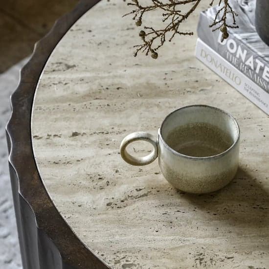 Carpi Marble Coffee Table In Dark Mango Wood Frame_2
