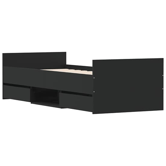 Carpi Wooden Single Bed With 4 Drawers in Black_3