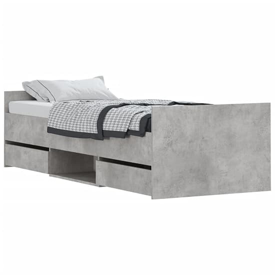 Carpi Wooden Single Bed With 4 Drawers in Concrete Effect_2