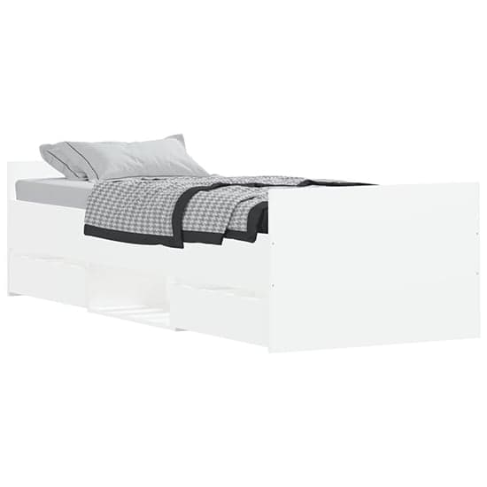 Carpi Wooden Single Bed With 4 Drawers in White_2