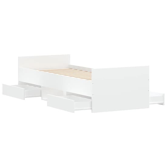 Carpi Wooden Single Bed With 4 Drawers in White_4