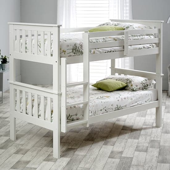 Carra Wooden Single Bunk Bed In White_1
