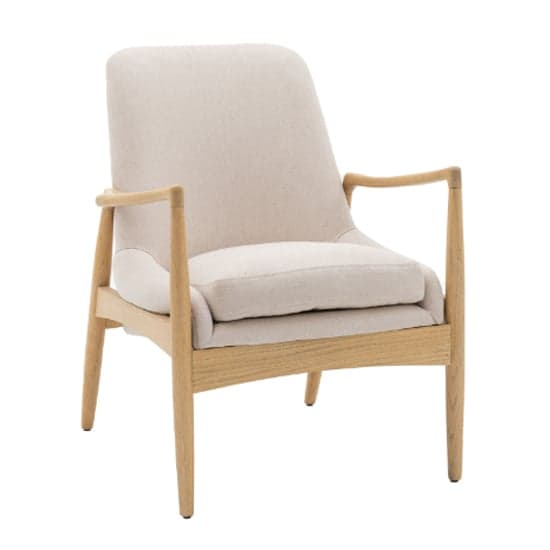 Carrara Fabric Armchair With Wooden Frame In Natural_2