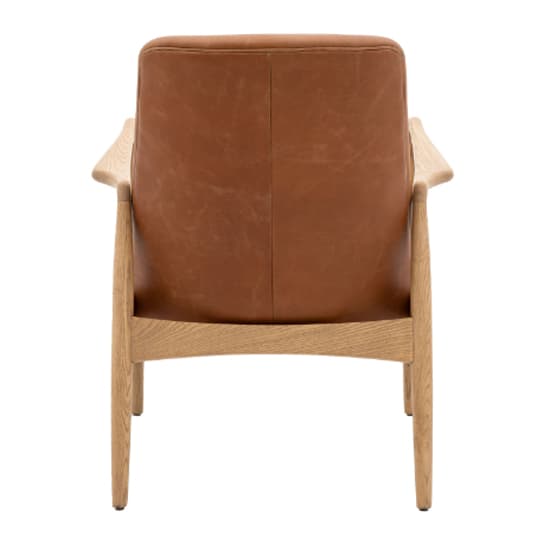 Carrara Leather Armchair With Wooden Frame In Brown_5