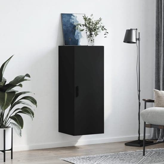 Carrara Wooden Wall Mounted Storage Cabinet In Black_1