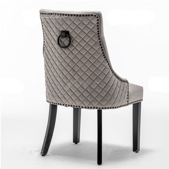 Carrboro Round Knocker Light Grey Velvet Dining Chair In Pair_4