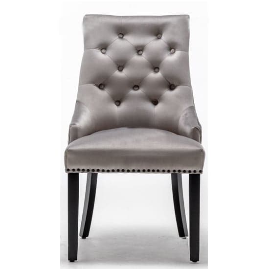 Carrboro Round Knocker Velvet Dining Chair In Light Grey_2