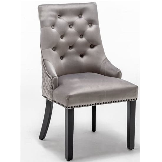 Carrboro Round Knocker Velvet Dining Chair In Light Grey_1