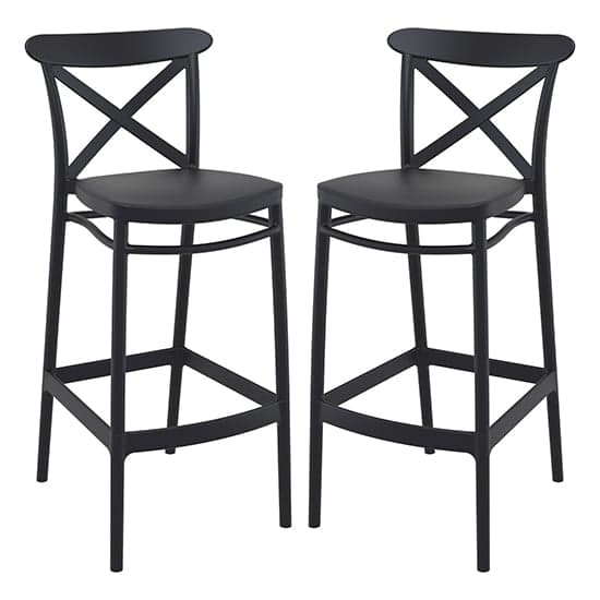 Carson Black Polypropylene And Glass Fiber Bar Chairs In Pair_1