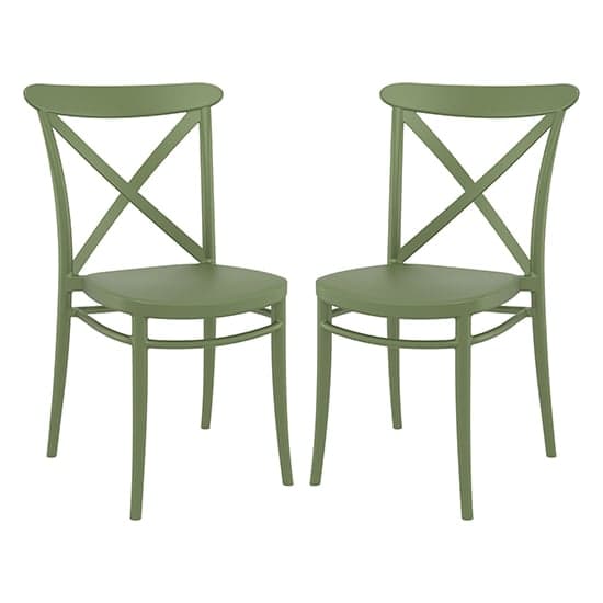 Carson Green Polypropylene And Glass Fiber Dining Chairs In Pair