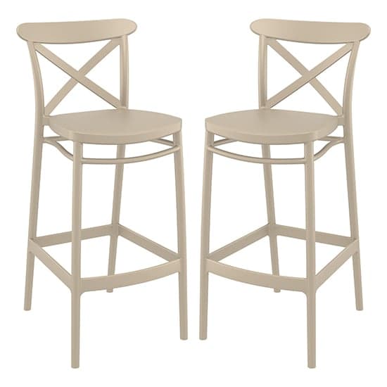 Carson Taupe Polypropylene And Glass Fiber Bar Chairs In Pair_1