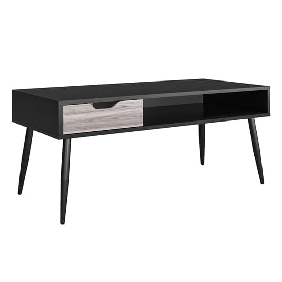 Carson Wooden Coffee Table With 1 Drawer In Black Oak_3