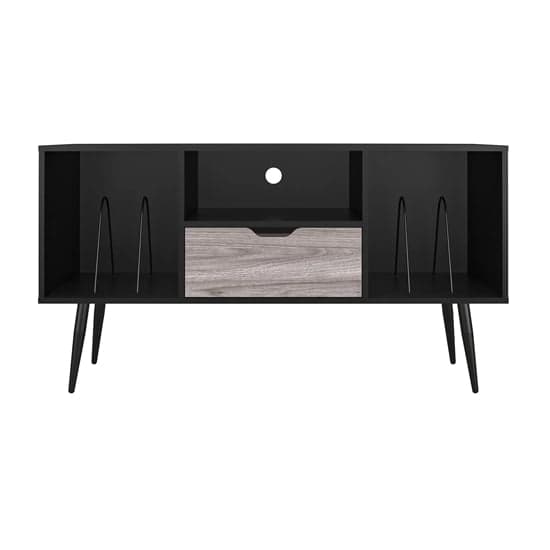 Carson Wooden TV Stand With 2 Shelves 1 Drawer In Black Oak_3