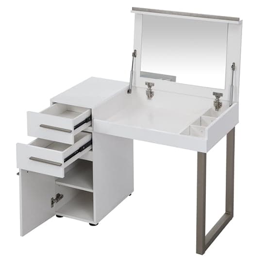 Carter High Gloss Dressing Table With Mirror In White_4