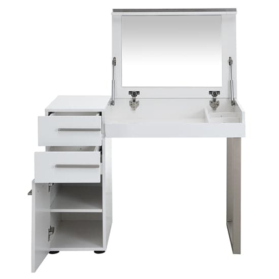 Carter High Gloss Dressing Table With Mirror In White_6