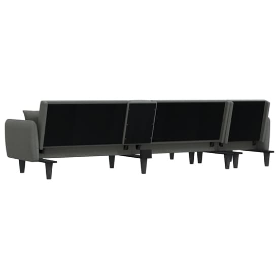 Cartier LShaped Fabric Sofa Bed With Arms In Dark Grey Furniture in