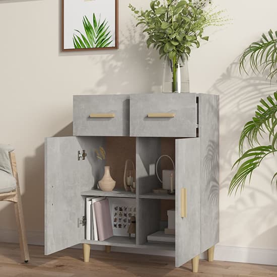 Cartier Sideboard With 2 Doors 2 Drawers In Concrete Effect_2