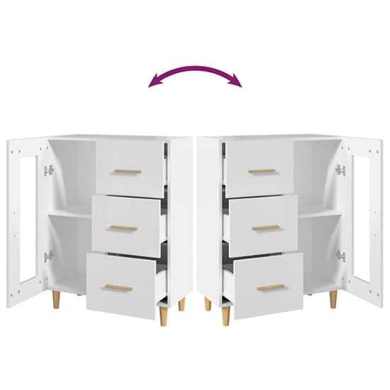 Cartier Wooden Sideboard With 1 Door 3 Drawers In White_6