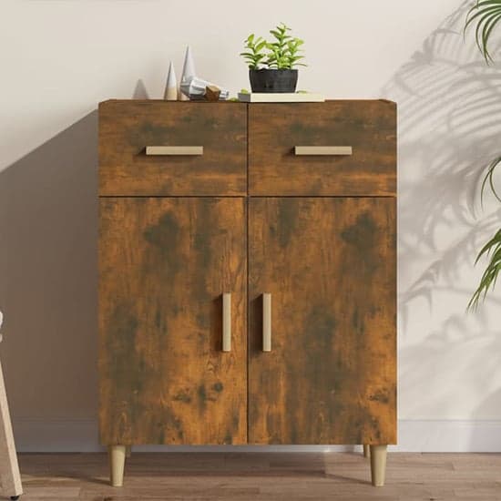 Cartier Wooden Sideboard With 2 Doors 2 Drawers In Smoked Oak_1