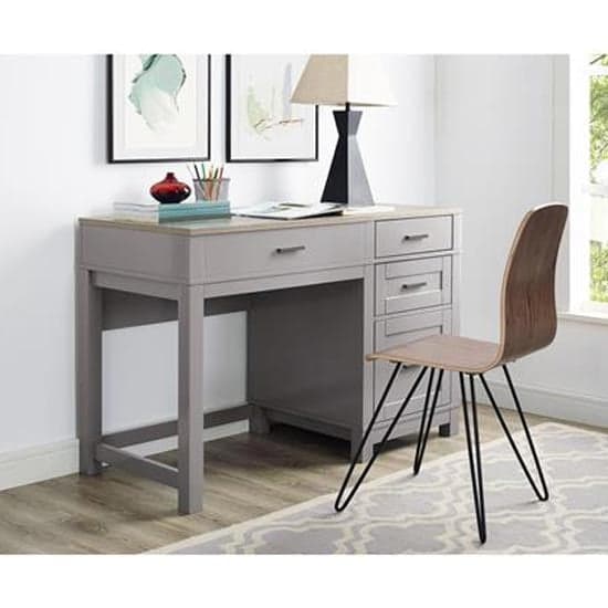 Carvers Wooden Lift Top Laptop Desk In Grey And Oak Furniture in Fashion