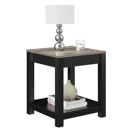 Carvers Wooden End Table In Black And Oak_2