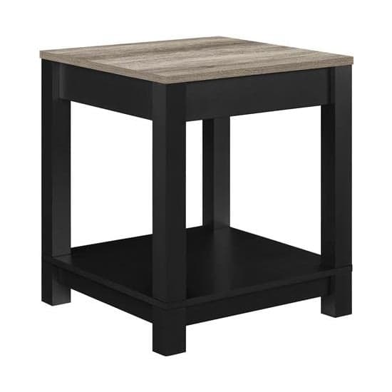 Carvers Wooden End Table In Black And Oak_3