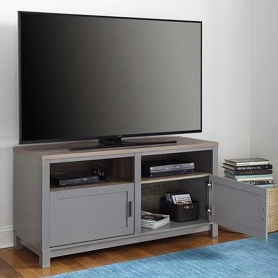 Carvers Wooden TV Stand In Grey And Oak_2
