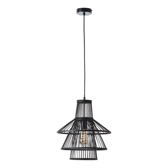 Cary Ceiling Pendant Light With Dark Stained Bamboo Framework_5